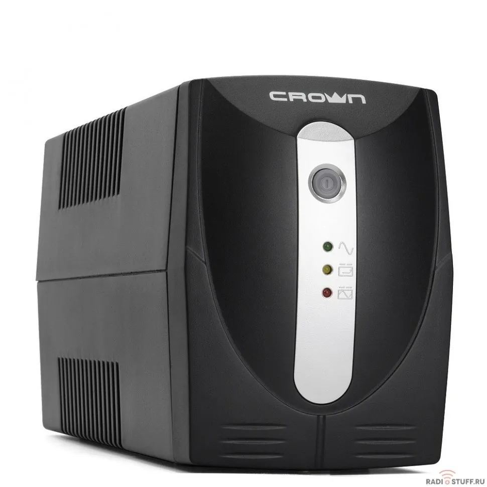 CROWN ИБП CMU-850X {850VA\480W, корпус пластик, 1x12V/9AH, 2*EURO,AVR 145-295V, встр/кабель питания 1.5 м, LED}[CM000003125]