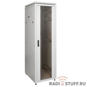Шкаф сетевой, 19", LINEA N, 24U, (600х800мм), дверь стекло, серый, ITK 