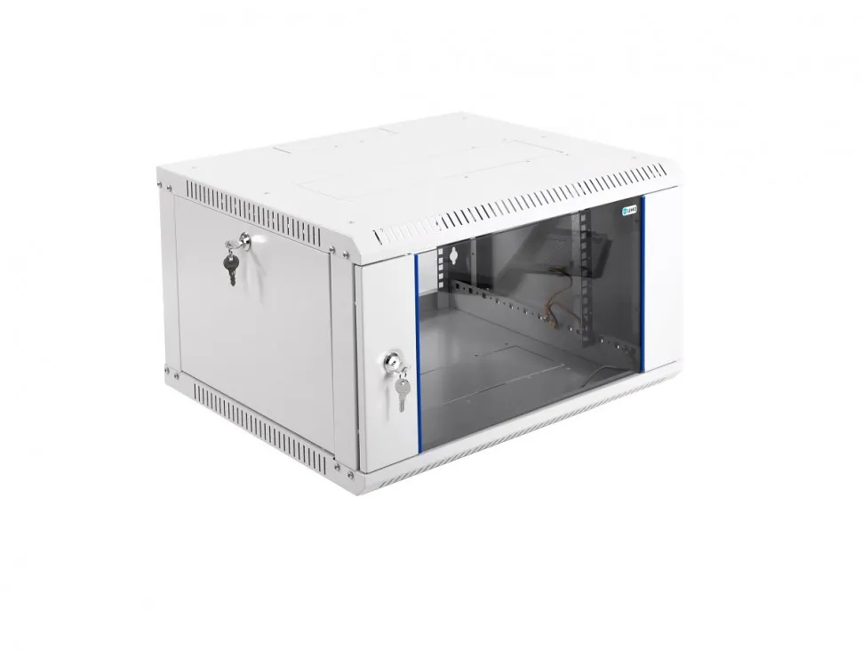 Шкаф телекоммуникационный настенный разборный ЭКОНОМ, 6U, (600x650мм), дверь стекло, черный, ЦМО