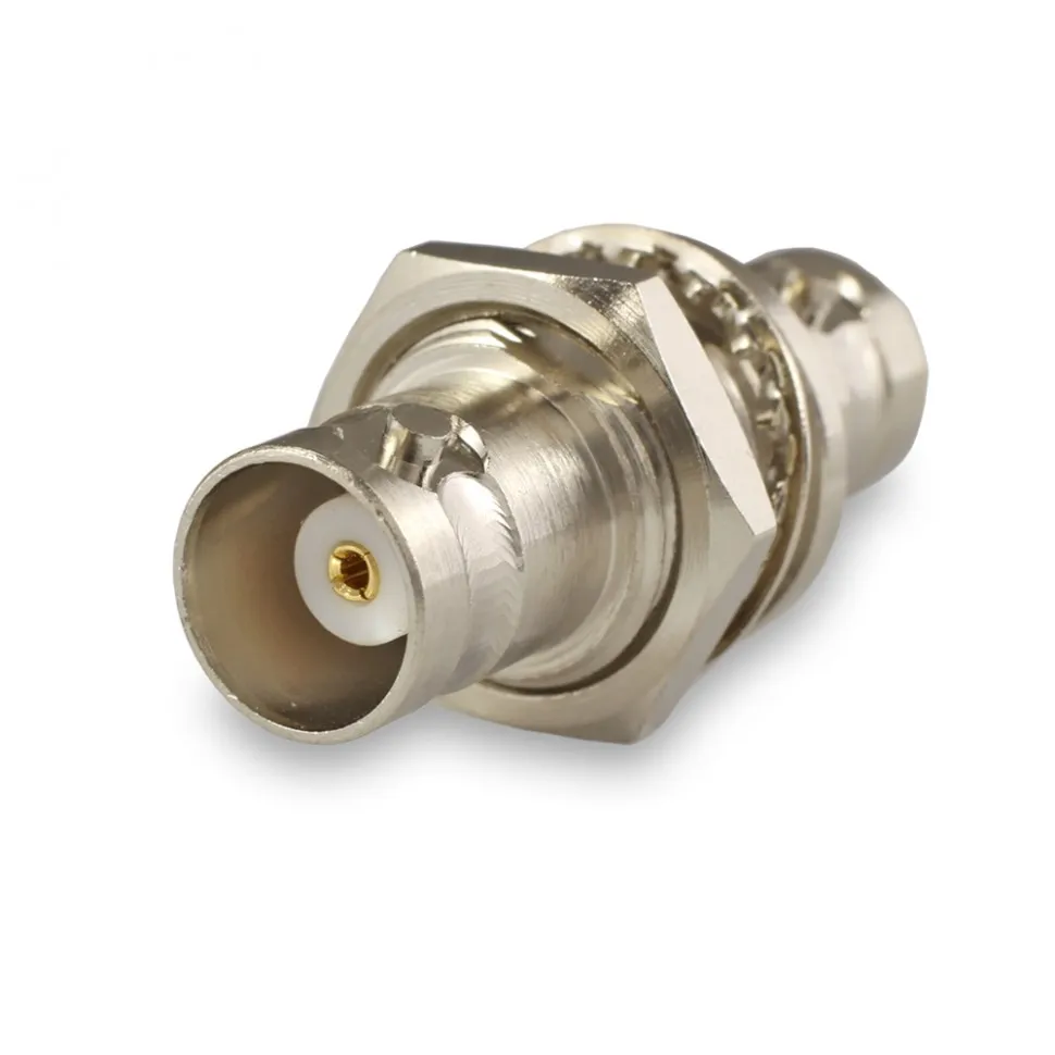 Переходник B-332 BNC-female—BNC-female, на корпус, с гайкой, резьба 1/2"-28 с лыской