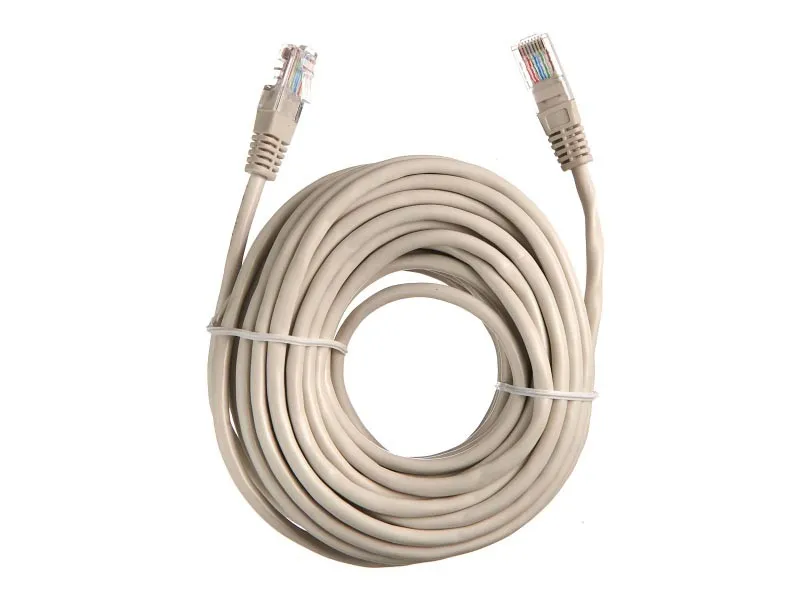 Патч-корд, UTP4, cat.5e, 10м, Cu, LSZH, литой коннектор, серый, TechnoLink