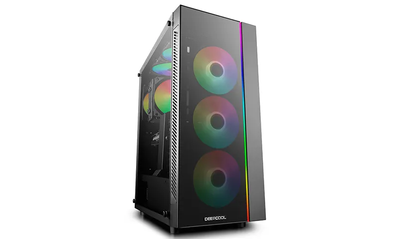 Deepcool MATREXX 55 без БП, большое боковое окно, RGB LED спереди, черный, ATX