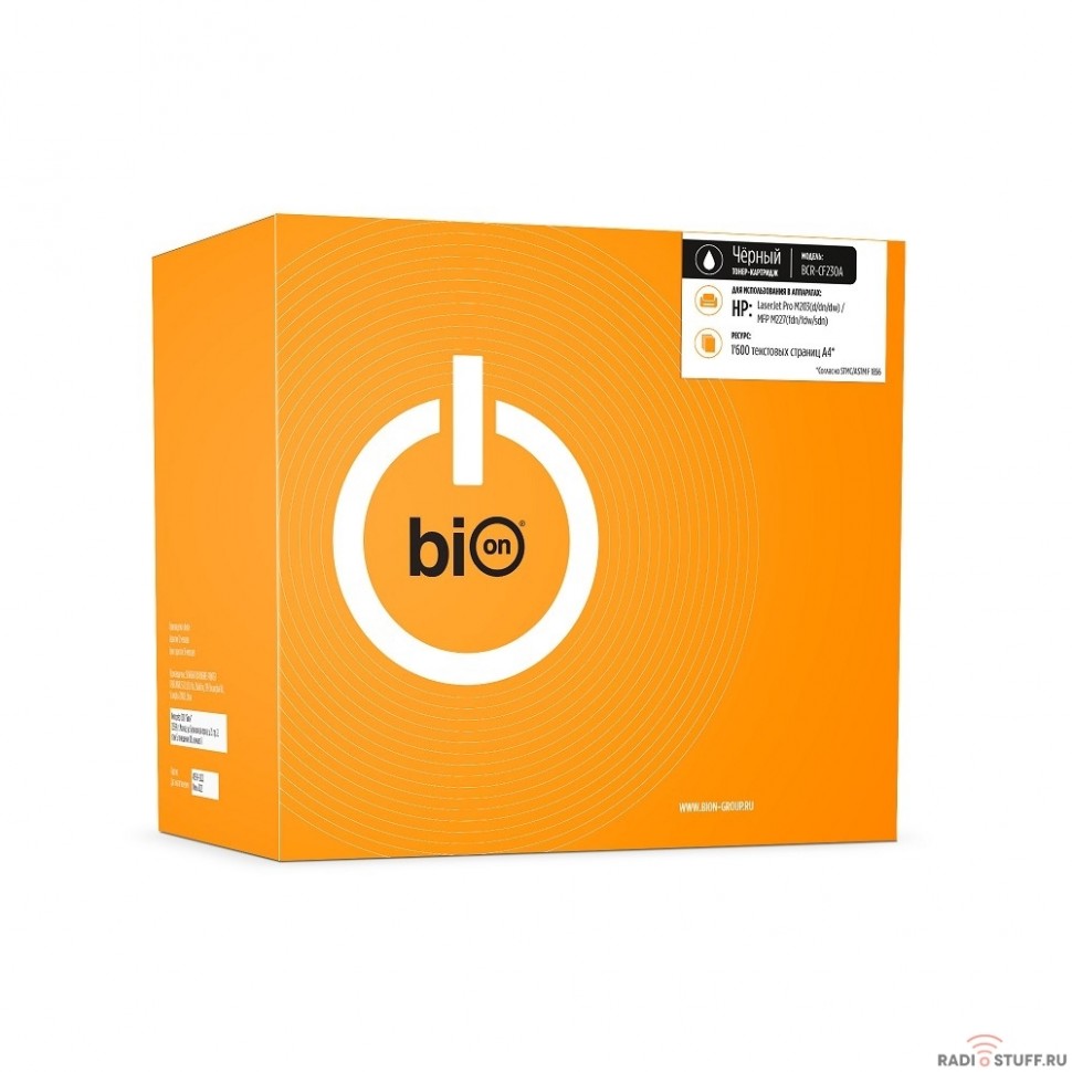 Bion CF230A Картридж для HP LaserJet Pro M203d/M203dn/M203dw/MFP M227fdn/M227fdw/M227sdn (1600  стр.), Черный