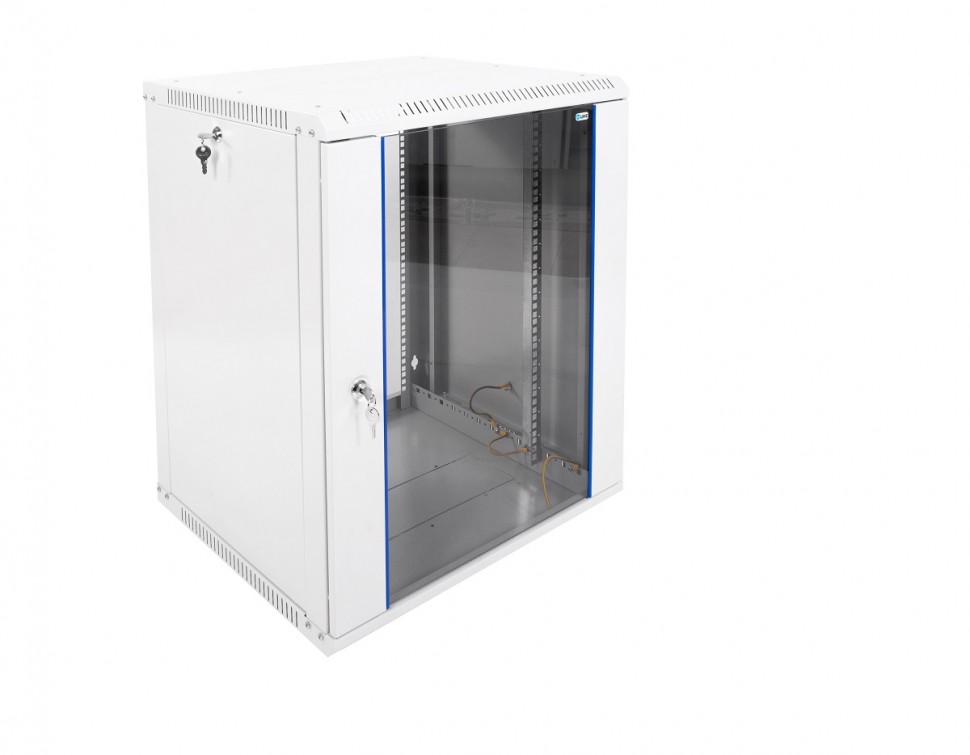 Шкаф телекоммуникационный настенный разборный ЭКОНОМ, 15U, (600x520мм), дверь стекло, черный, ЦМО