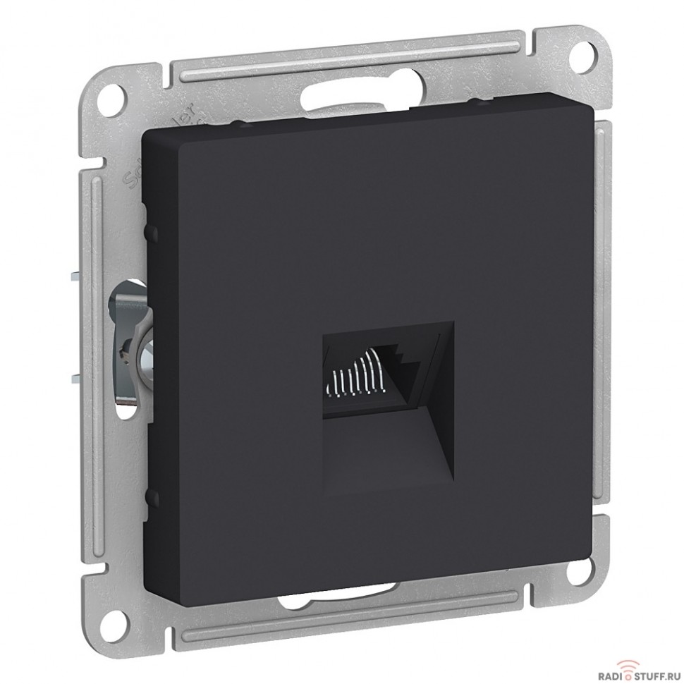 Systeme electric ATN001083 ATLASDESIGN РОЗЕТКА компьютерная RJ45, механизм, КАРБОН