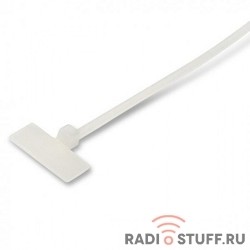 Hyperline GTK-300STC Стяжка нейлоновая неоткрывающаяся, безгалогенная (halogen free), 300x4.8мм, с площадкой для маркера (100 шт) 