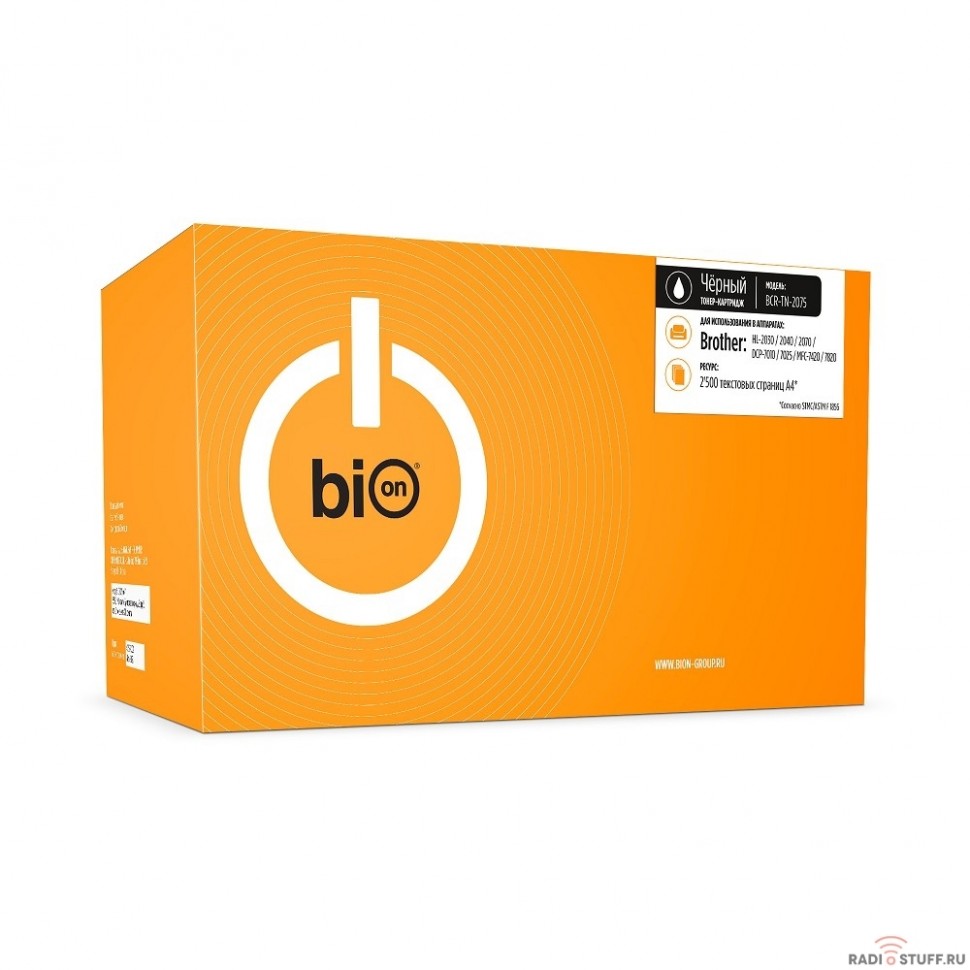 Bion TN-2075 Картридж для Brother HL-2030/HL-2040/HL-2070/HL-2070N/MFC-7420/Fax-2920/MFC-7220/Fax-2820/MFC-7820N/MFC-7820 (2500  стр.), Черный